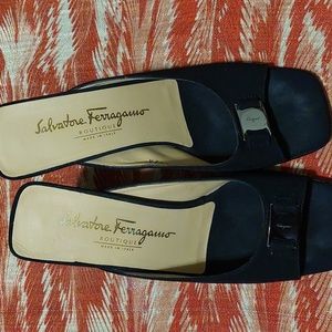 Salvatore Ferragamo Black Dress Sandels